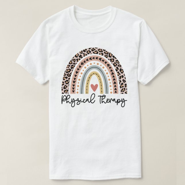 Rainbow PT PTA Physical Therapy Therapist Gift T-Shirt (Design Front)