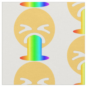 rainbow puke emoji fabric