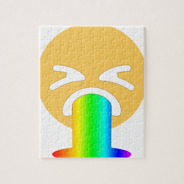 rainbow puke emoji jigsaw puzzle (Vertical)