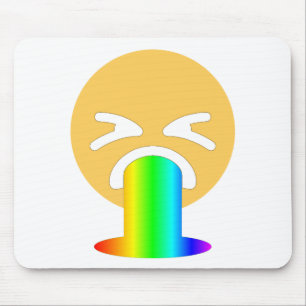 rainbow puke emoji mouse pad