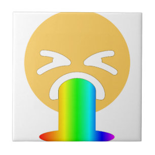 rainbow puke emoji tile