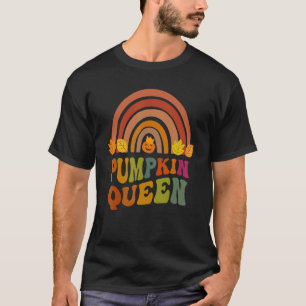 Rainbow PUMPKIN QUEEN Crunchy Leaves Please Retro T-Shirt