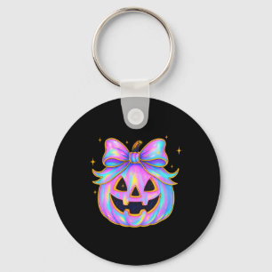 Rainbow Pumpkin Shirt Cute Halloween Jack-o-lanter Keychain