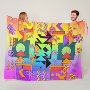 Rainbow Punctuation + Symbols Fleece Blanket