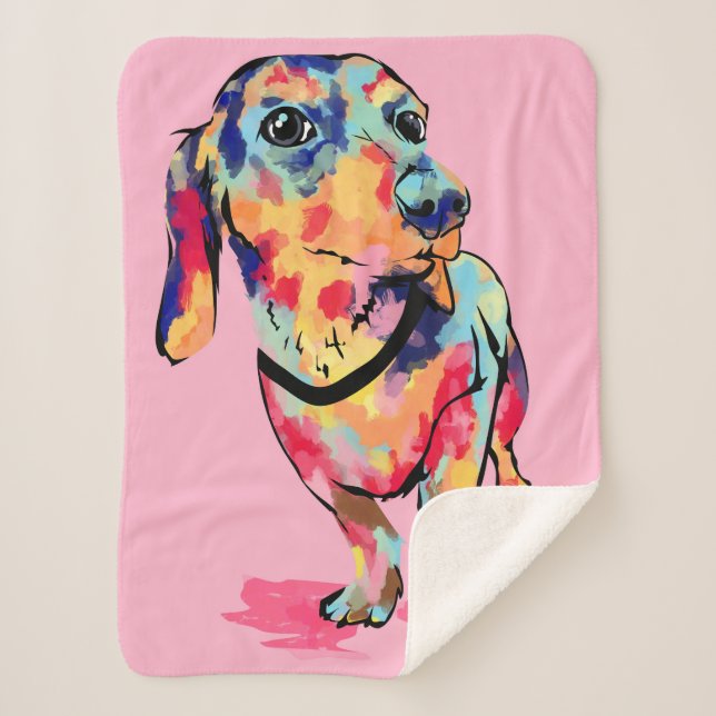 Rainbow Pup Sherpa Blanket (Front)