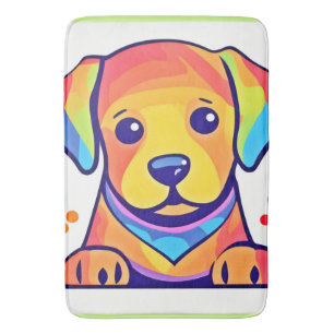 Rainbow Puppy Love Bath Mat