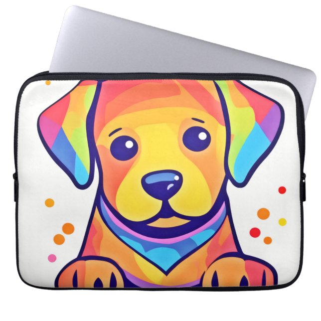 Rainbow Puppy Love Laptop Sleeve (Front)