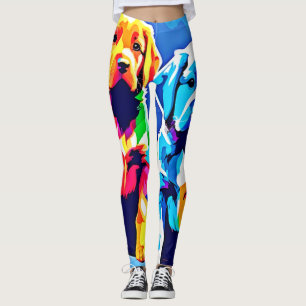 Rainbow Pups: Playful Duo Leggings