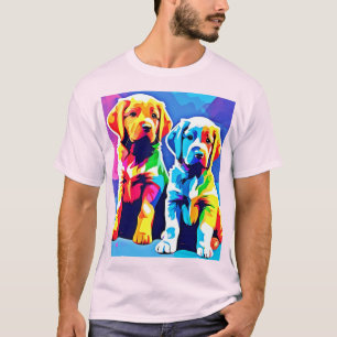 Rainbow Pups: Playful Duo T-Shirt