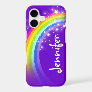Rainbow purple and white star custom