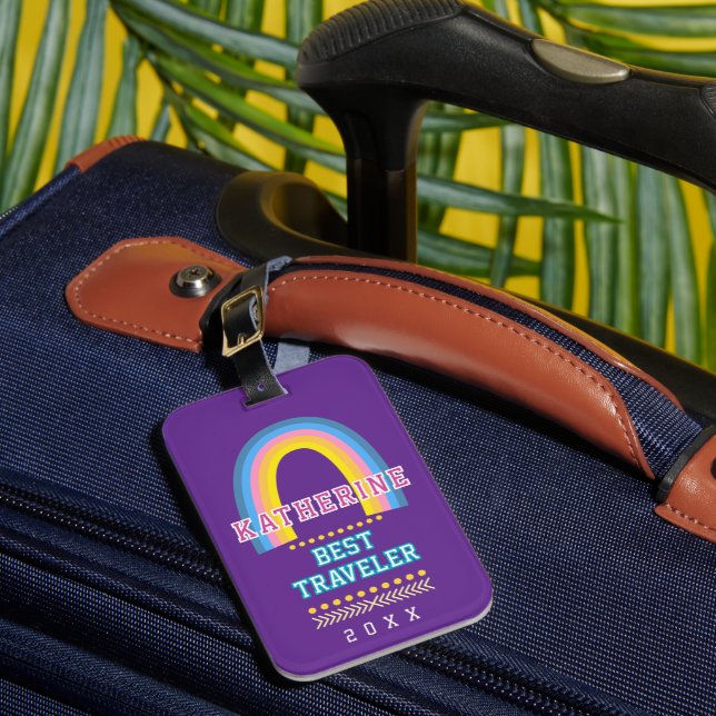 Rainbow Purple Luggage Tag (Front Insitu 1)