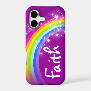 Rainbow purple personalized name iphone case