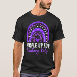 Rainbow Purple Up For Military Kids Month Ribbon T-Shirt