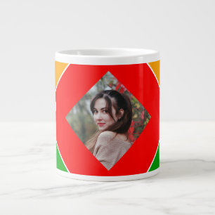 Rainbow Puzzle Letter X Monogram Large Coffee Mug