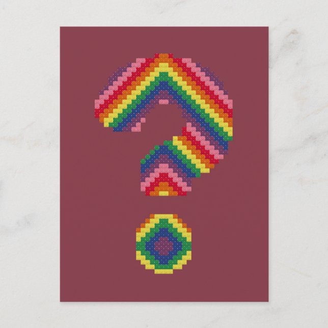 Rainbow Question Mark Postcard (Front)