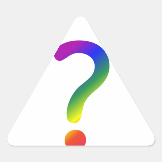 Rainbow question mark triangle sticker (Front)