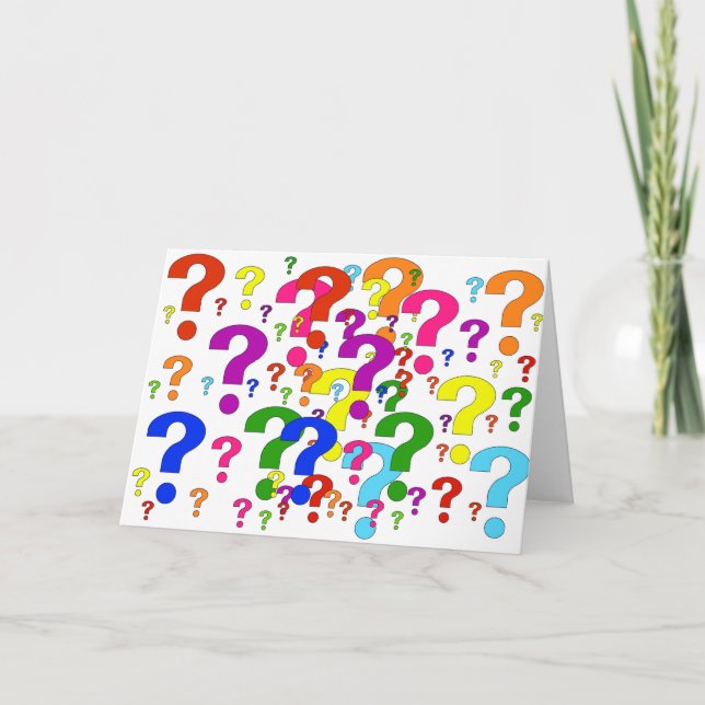 Rainbow Question Marks Card (Front)