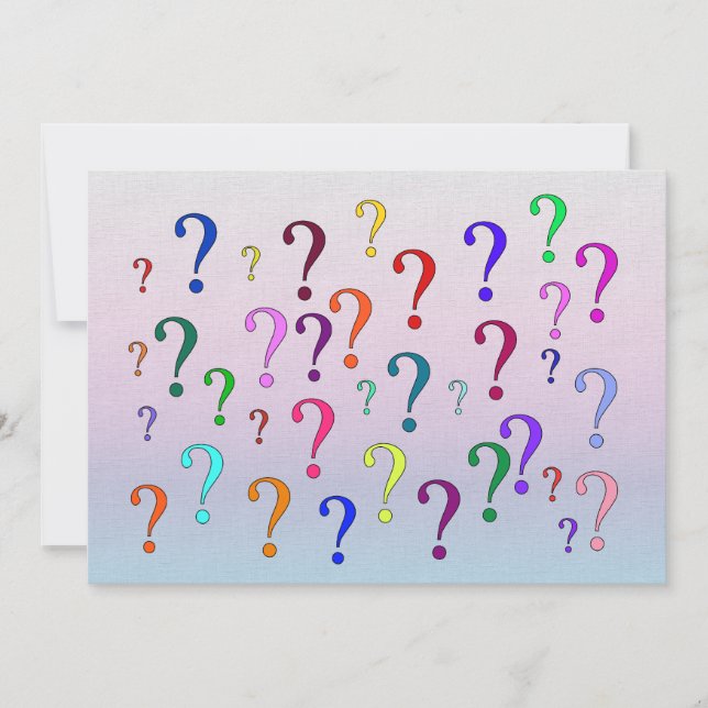 Rainbow Question Marks Invitation (Front)