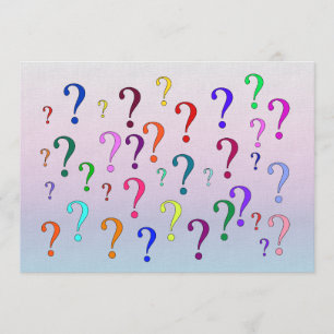 Rainbow Question Marks Invitation