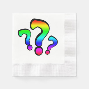 Rainbow Question Marks Napkin