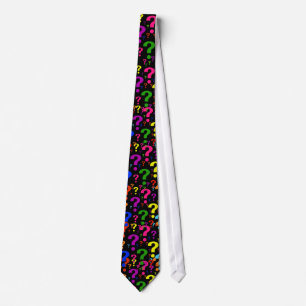 Rainbow Question Marks Tie