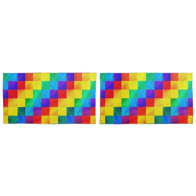 Rainbow Quilt Pillowcase (Front-Set)