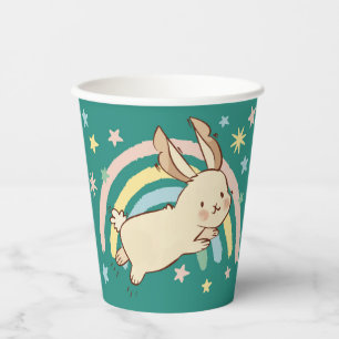 Rainbow Rabbit Paper Cups