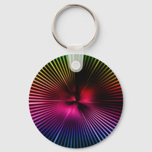 Rainbow Radial Burst Abstract Keychain