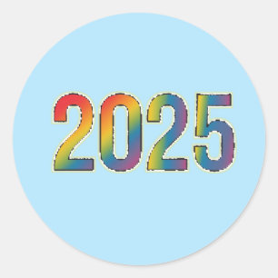 Rainbow Radiance: 2025 Edition Classic Round Sticker