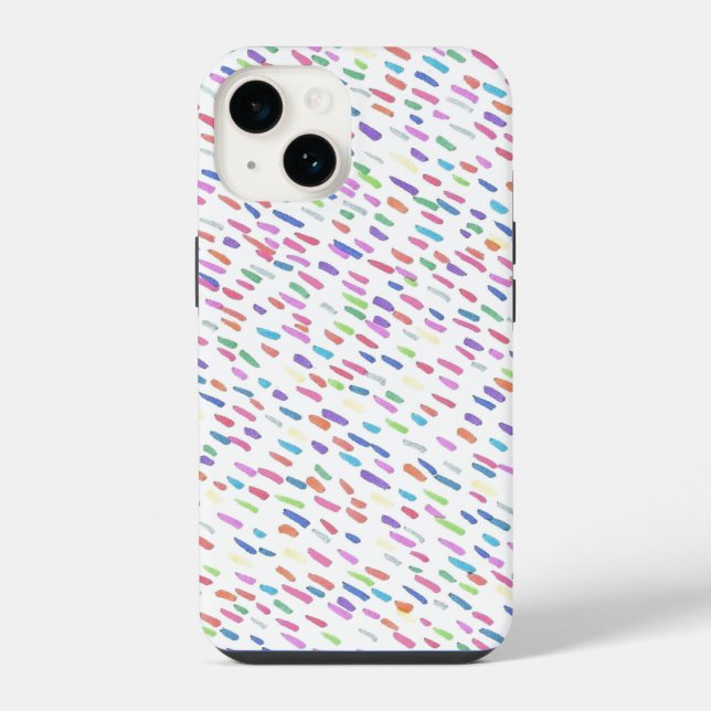Rainbow Rain Drop Print iPhone Case (Back)