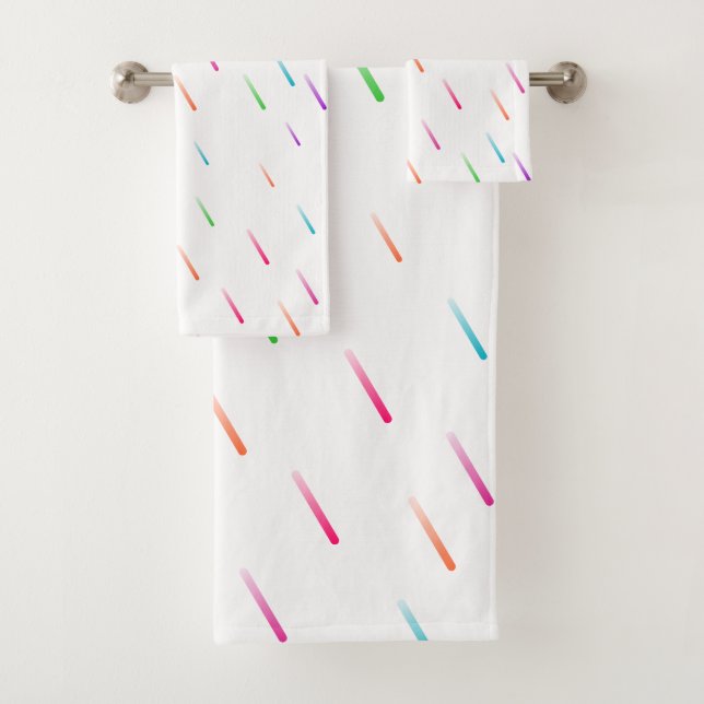 Rainbow Rain Drops Bath Towel Set (Insitu)
