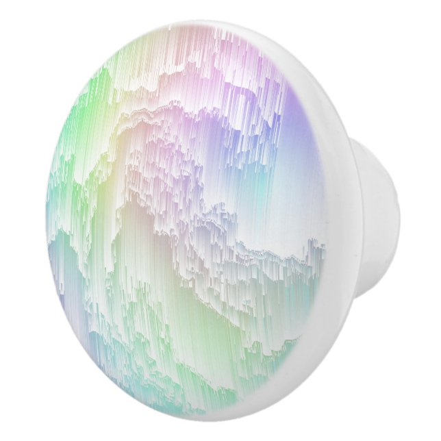 Rainbow Rain Glitch Ceramic Knob (Right)