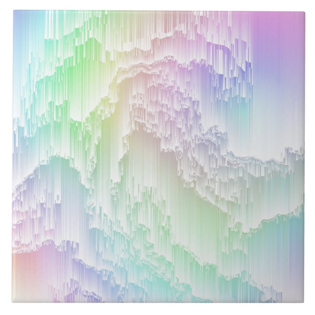 Rainbow Rain Glitch Tile (Front)