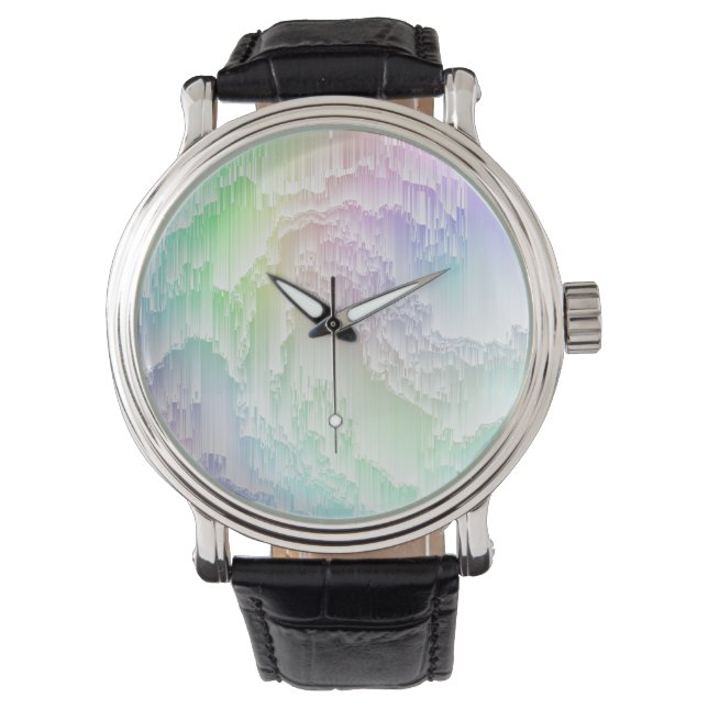 Rainbow Rain Glitch Watch (Front)