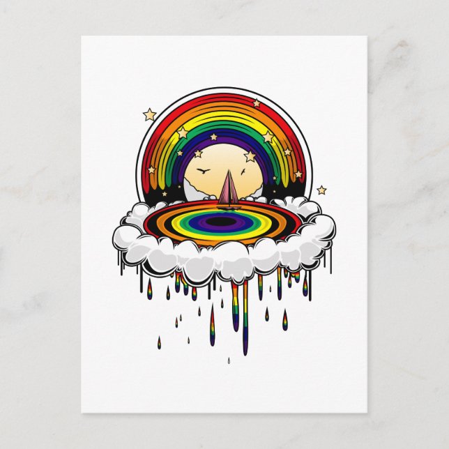 Rainbow Rain  Postcard (Front)