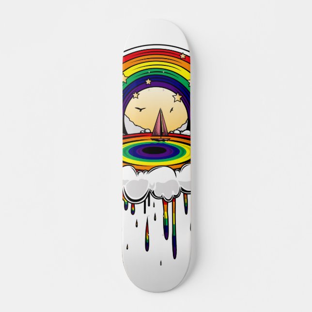 Rainbow Rain  Skateboard (Front)
