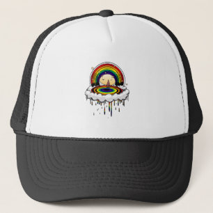 Rainbow Rain Trucker Hat