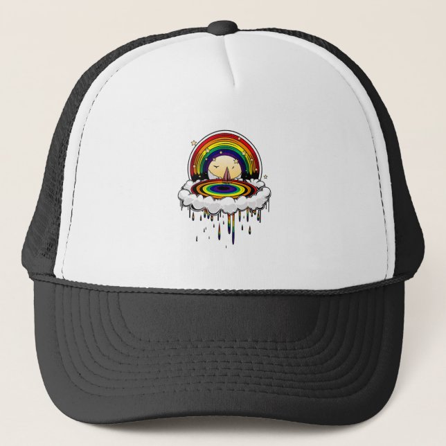 Rainbow Rain Trucker Hat (Front)