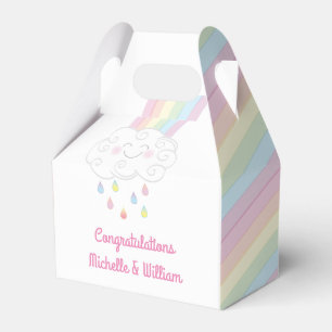 Rainbow Raindrop Baby Shower Sprinkle Favor Box