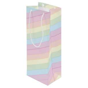 Rainbow Raindrop Baby Shower Sprinkle Wine Gift Bag