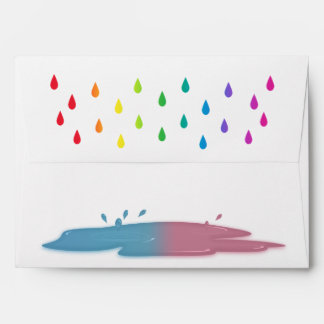 Rainbow Raindrops Enveloppe de révélation de genre
