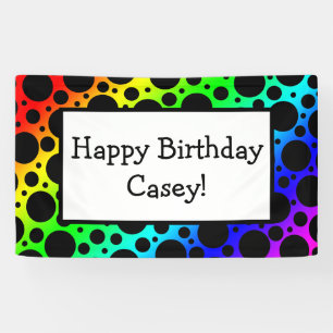 Rainbow Random Polka Dots (Customizable!) Banner