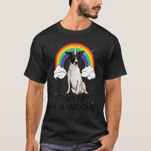 Rainbow Rat Terrier Trust Me I'm A Unicorn Dog T-Shirt