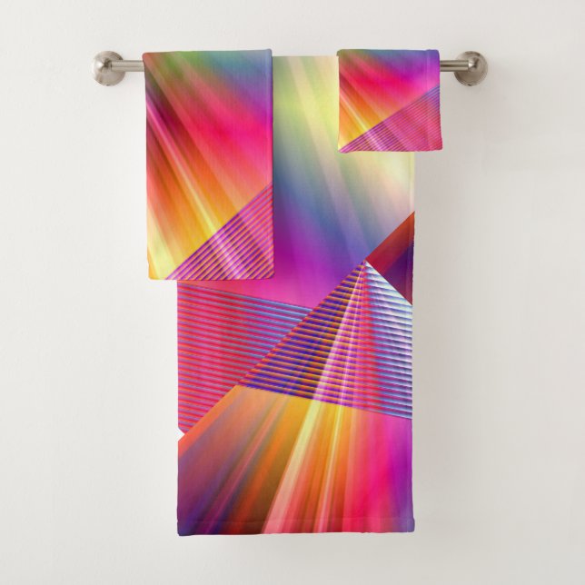 Rainbow Rays Bath Towel Set (Insitu)