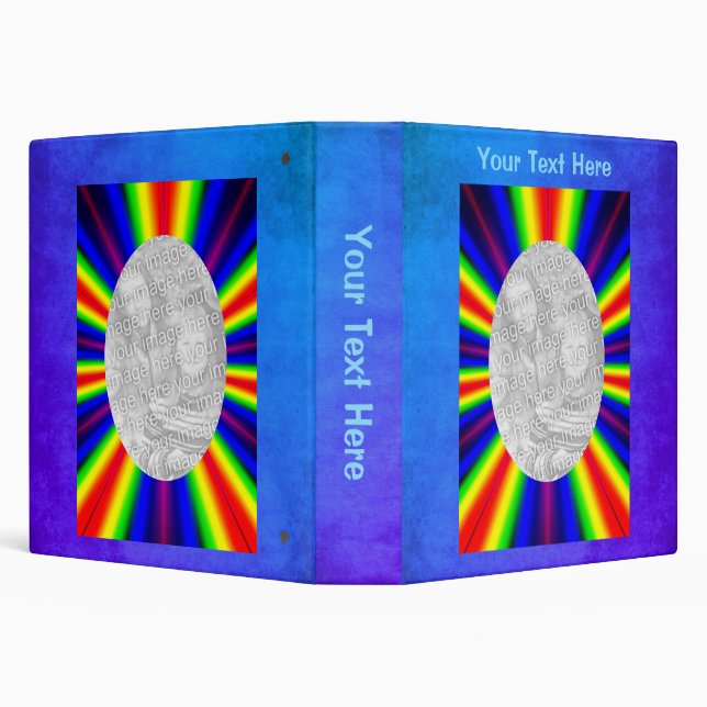 Rainbow Rays Frame Your Photo Personalized  Binder (Background)