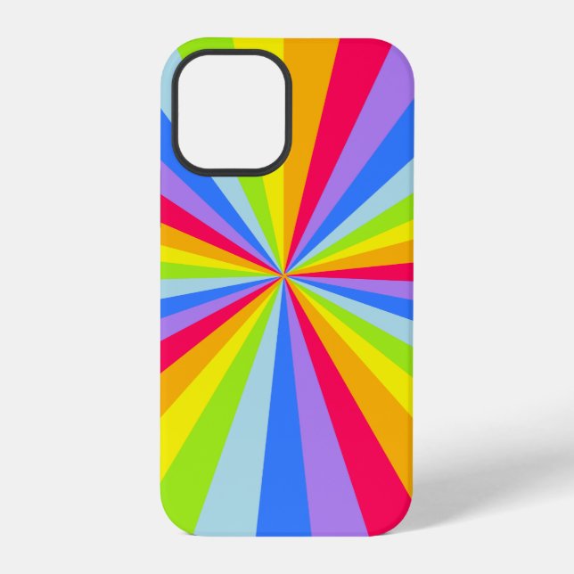 Rainbow rays pattern multi-coloured  iPhone case (Back)