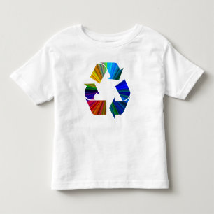 Rainbow Recycling Sign Symbol Colourful Toddler T-shirt