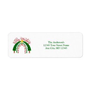 Rainbow  Red Green Christmas Return Address