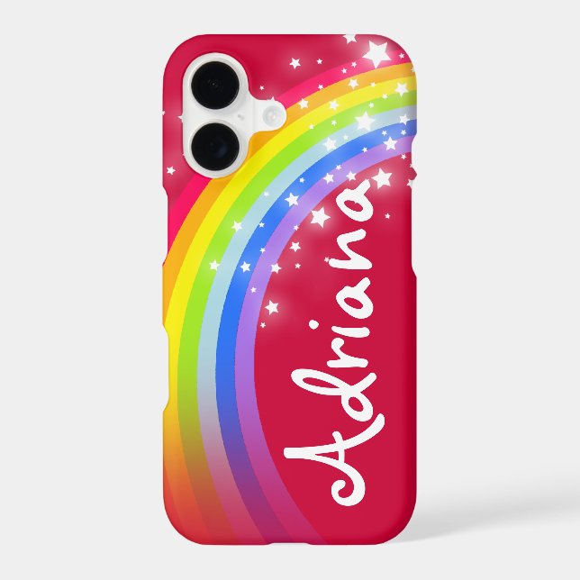 Rainbow red stars sky personalized  (Back)