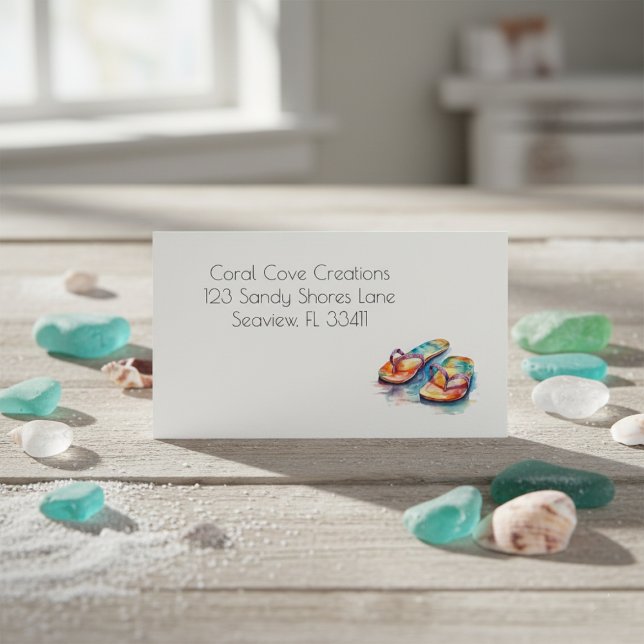 Rainbow Reef Flip Flops, custom Business Card (Creator Uploaded)